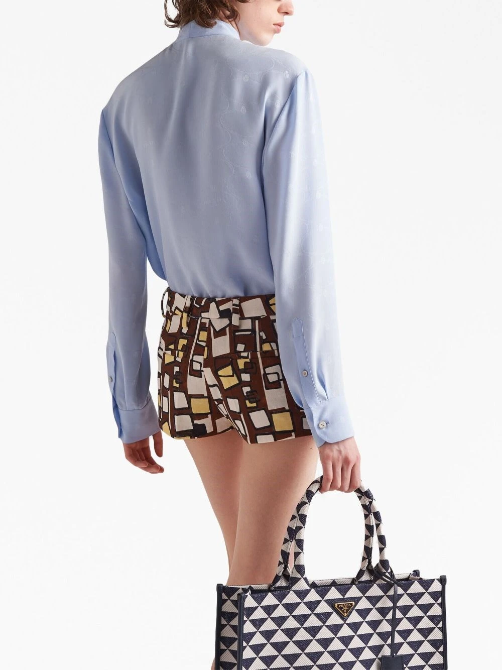 Prada Jacquard Crepe-de-Chine Shirt 5 Prada Jacquard Crepe-de-Chine Shirt - immagine 3