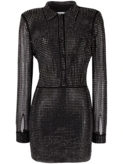 SELF PORTRAIT Mini Abito A Camicia Con Strass