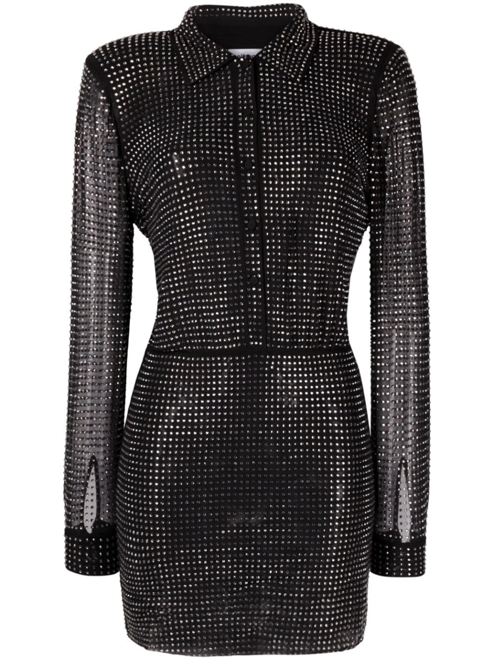 SELF PORTRAIT Mini Abito A Camicia Con Strass 3 SELF PORTRAIT Mini Abito A Camicia Con Strass