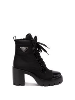 Prada Stivaletto In Pelle Spazzolata E 'Re-Nylon'