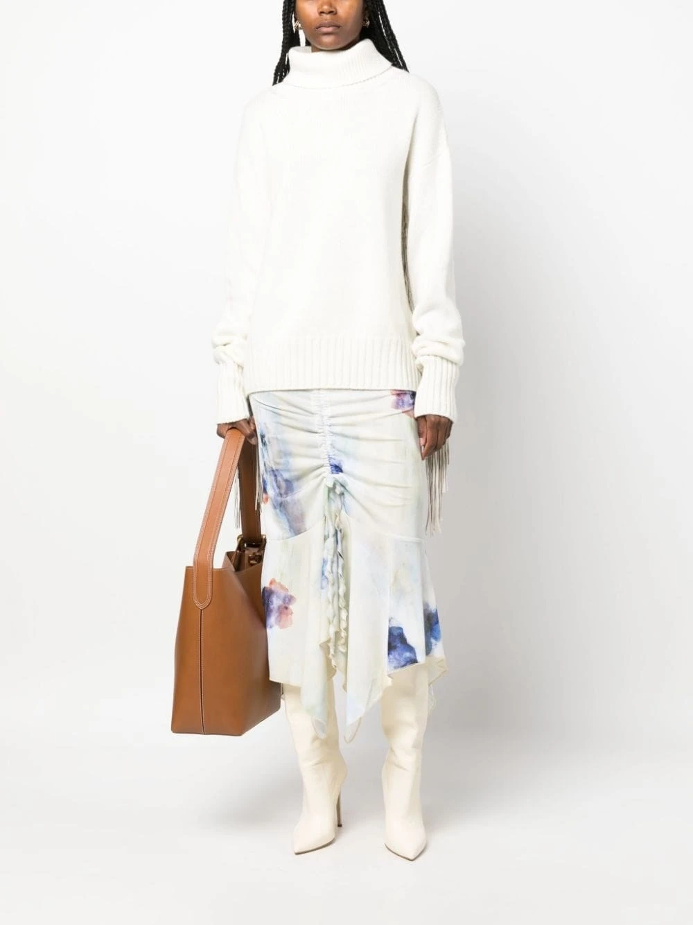 Maglione Boxy Frange A Collo Alto 4 Maglione Boxy Frange A Collo Alto - immagine 2