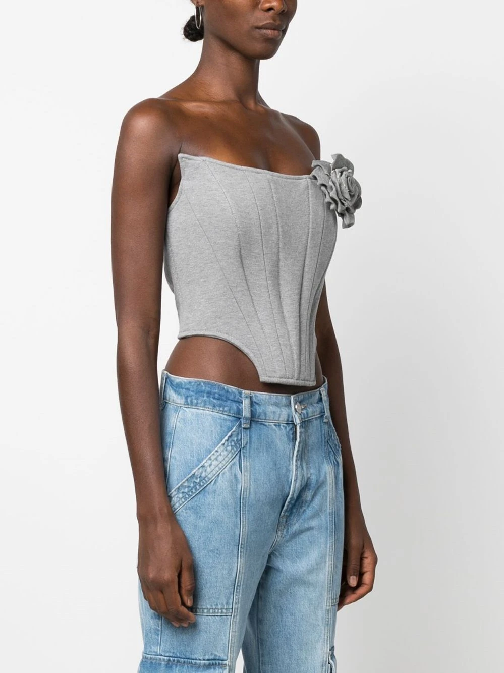 Top Bustier Con Dettaglio Fiore 3D 5 Top Bustier Con Dettaglio Fiore 3D - immagine 3