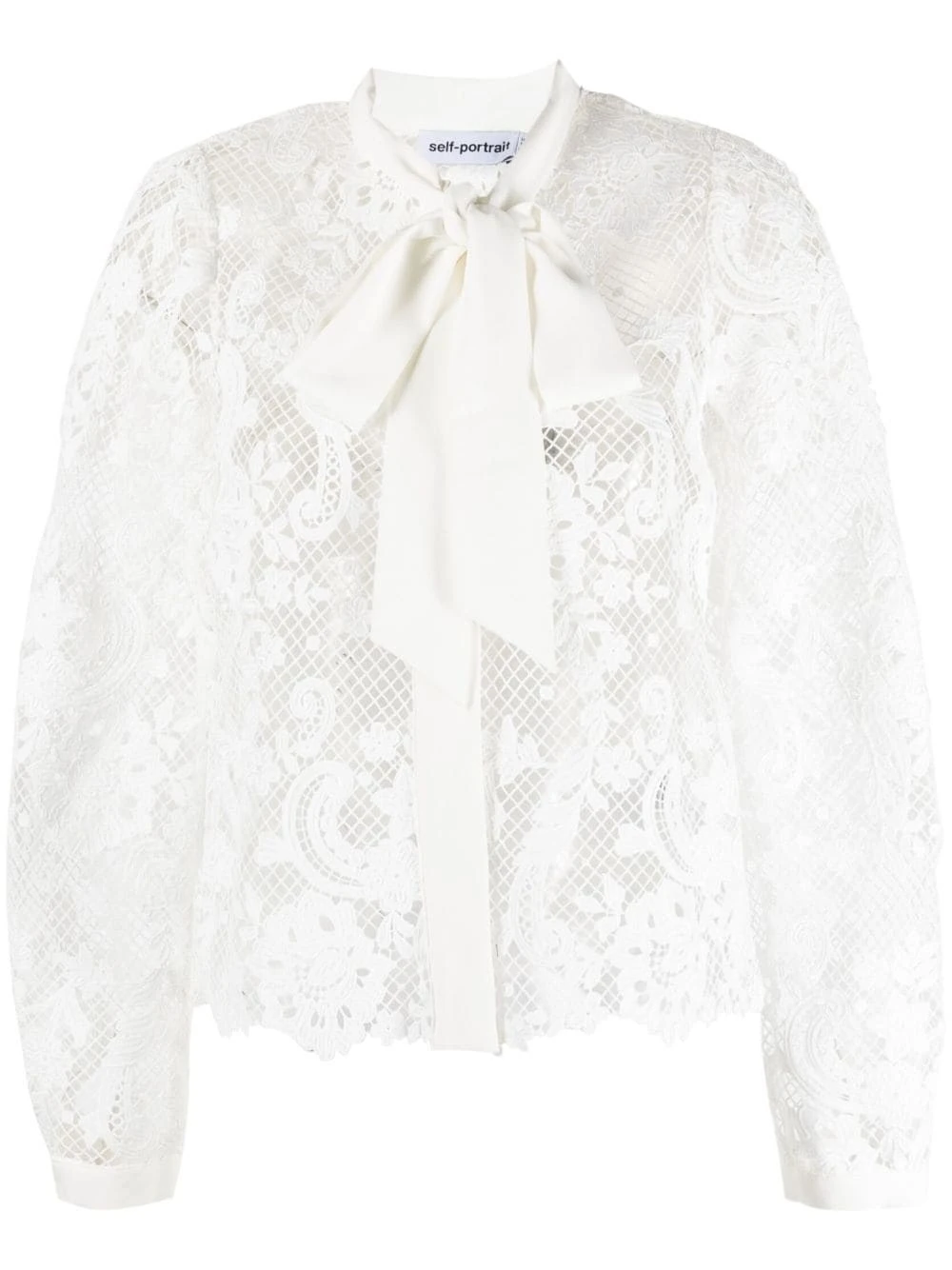 SELF PORTRAIT Camicia Pizzo Con Fiocco 3 SELF PORTRAIT Camicia Pizzo Con Fiocco