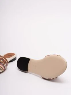 FENDI Slide In Canvas Con Logo E Righe -Negozio Di Abbigliamento Femminile 71f51337 6104 4fe7 bba4 adb83c5d65bc