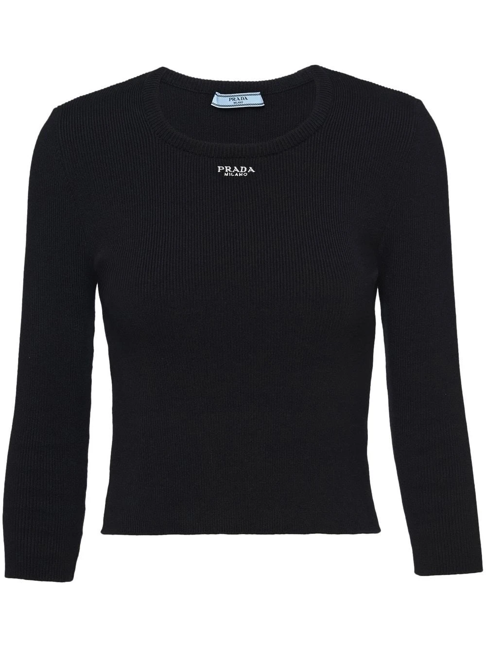 Prada Maglione In Cotone Con Ricamo Logo 3 Prada Maglione In Cotone Con Ricamo Logo