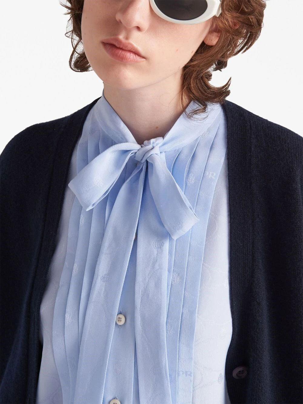 Prada Jacquard Crepe-de-Chine Shirt 7 Prada Jacquard Crepe-de-Chine Shirt - immagine 5