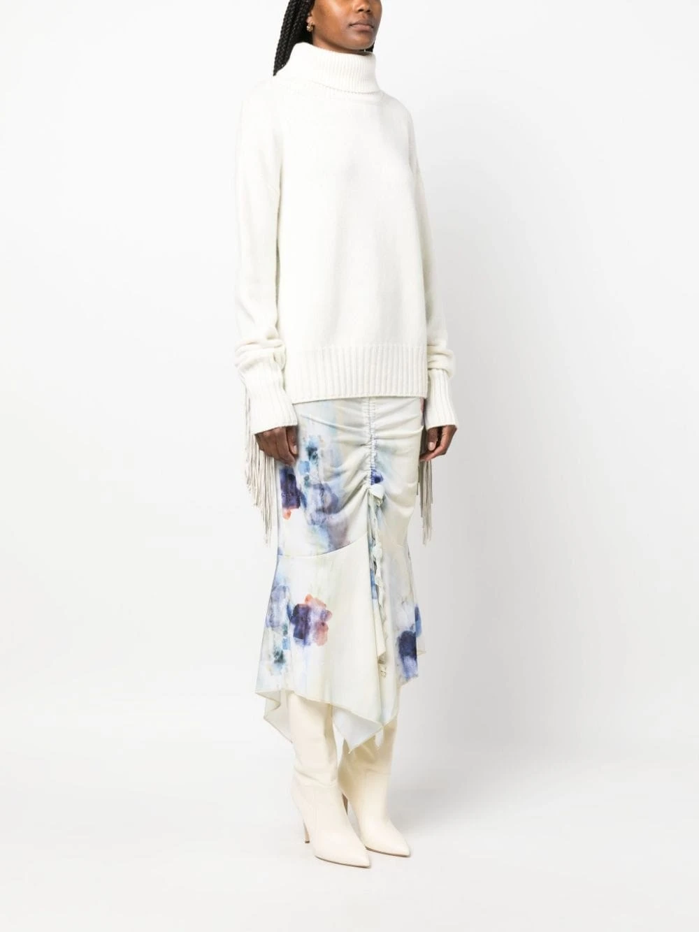 Maglione Boxy Frange A Collo Alto 5 Maglione Boxy Frange A Collo Alto - immagine 3