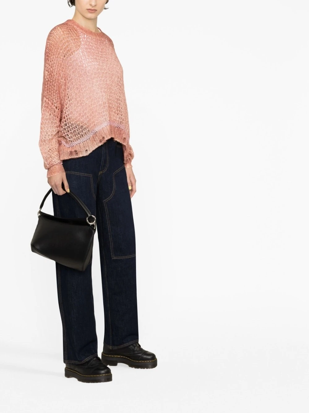 Pullover Con Scollo Rotondo E Punto Fantasia Con Seta 6 Pullover Con Scollo Rotondo E Punto Fantasia Con Seta - immagine 4