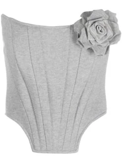 Top Bustier Con Dettaglio Fiore 3D