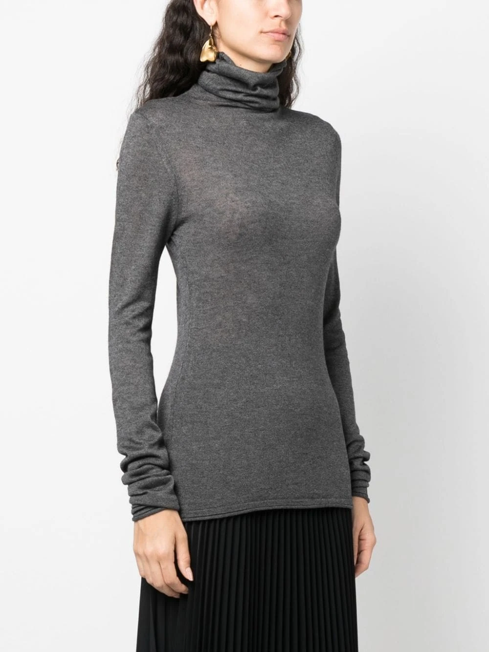 Maglione A Collo Alto Con Manica Extra Lunga 5 Maglione A Collo Alto Con Manica Extra Lunga - immagine 3