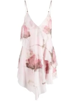 Blumarine Mini Abito Con Stampa Di Rose
