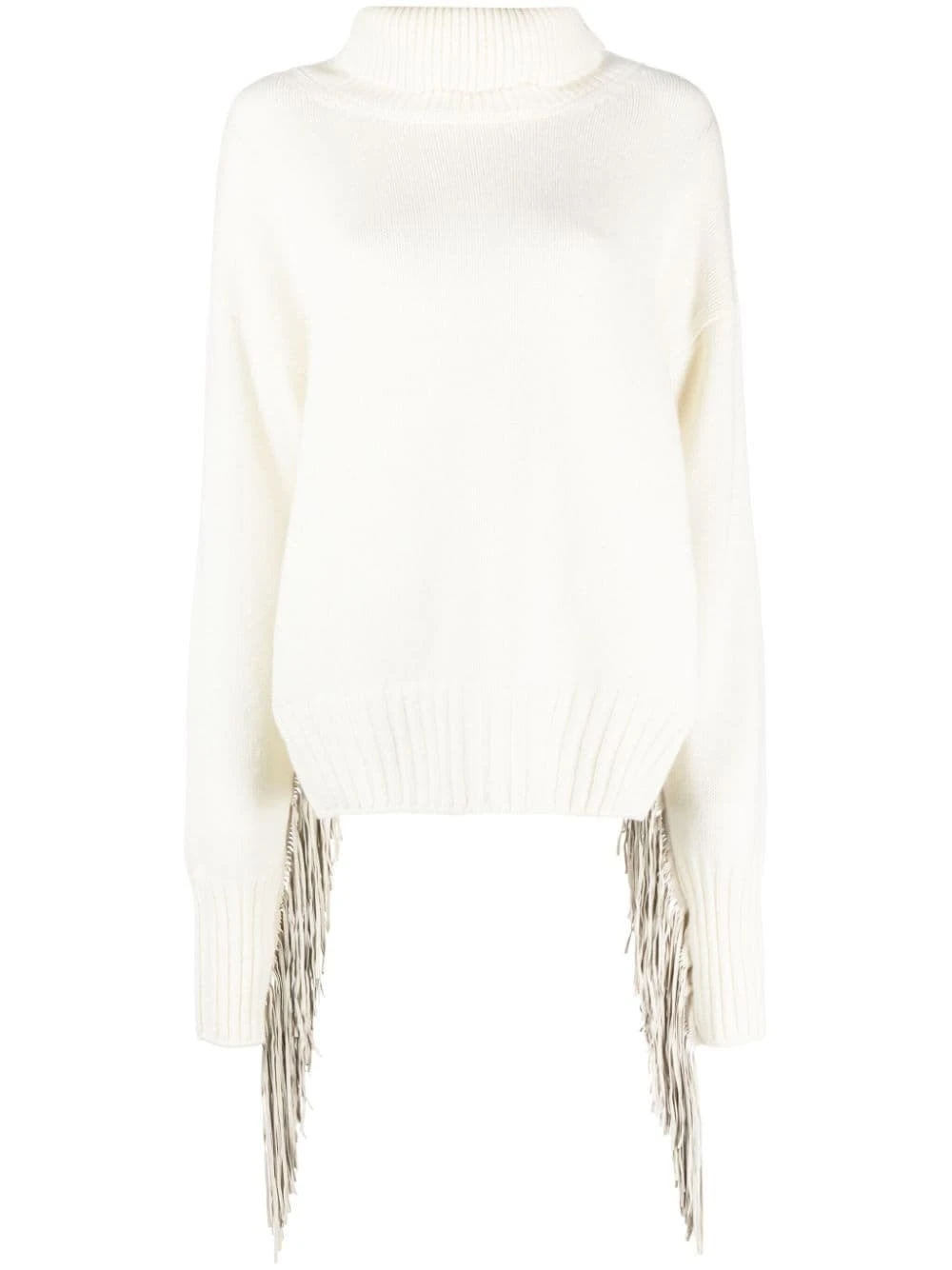 Maglione Boxy Frange A Collo Alto 3 Maglione Boxy Frange A Collo Alto