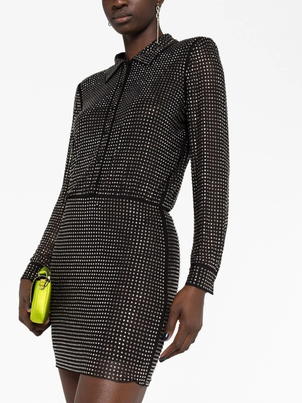 SELF PORTRAIT Mini Abito A Camicia Con Strass 7 SELF PORTRAIT Mini Abito A Camicia Con Strass - immagine 5