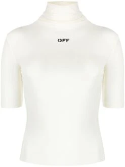 Off-White Top Collo Alto A Manica Corta 'Off Stamp'