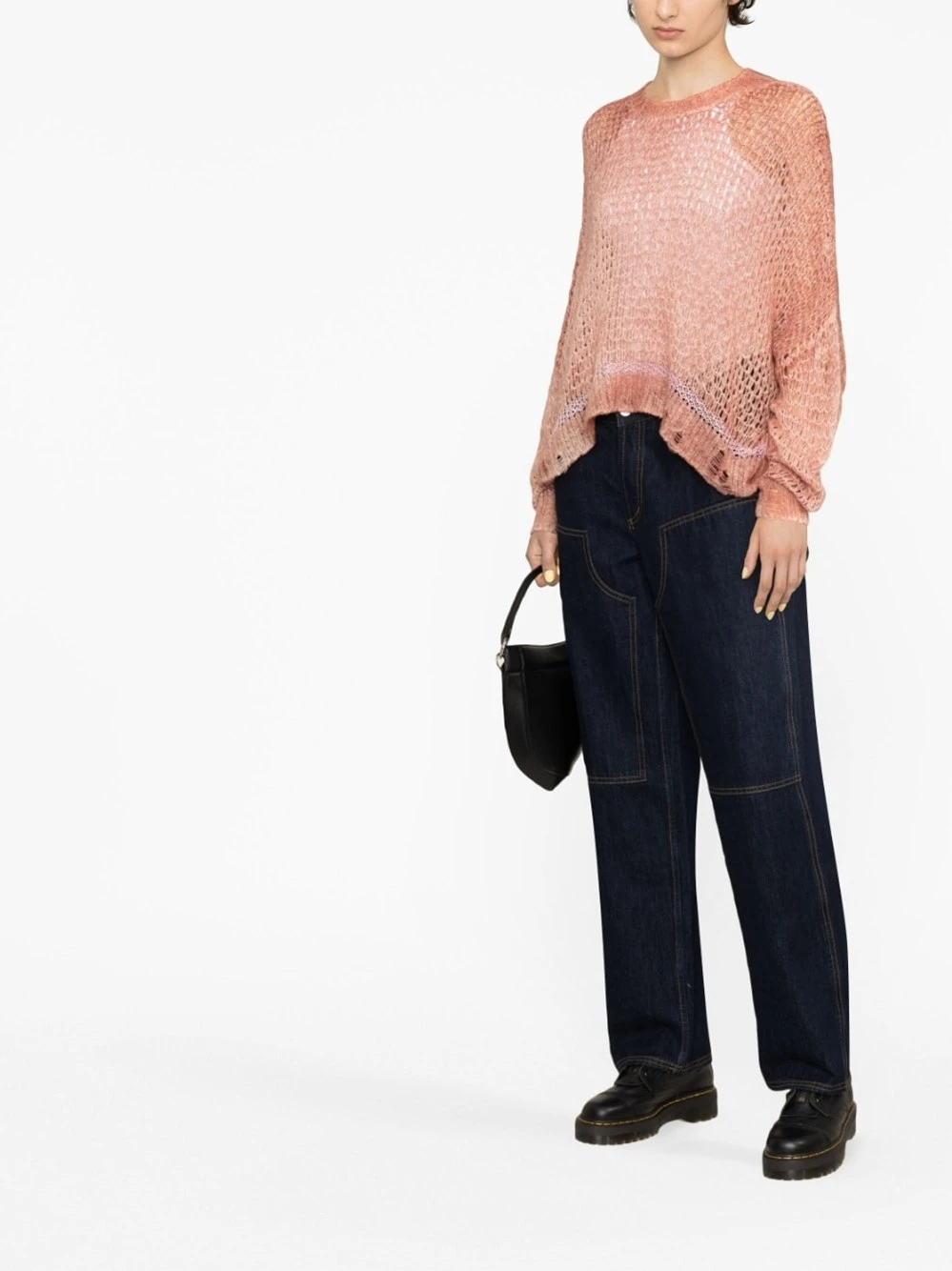 Pullover Con Scollo Rotondo E Punto Fantasia Con Seta 4 Pullover Con Scollo Rotondo E Punto Fantasia Con Seta - immagine 2