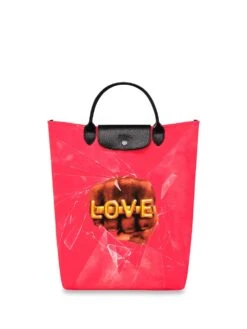 Borsa Tote Media 'Le Pliage Love' 'Longchamp X ToiletPaper'