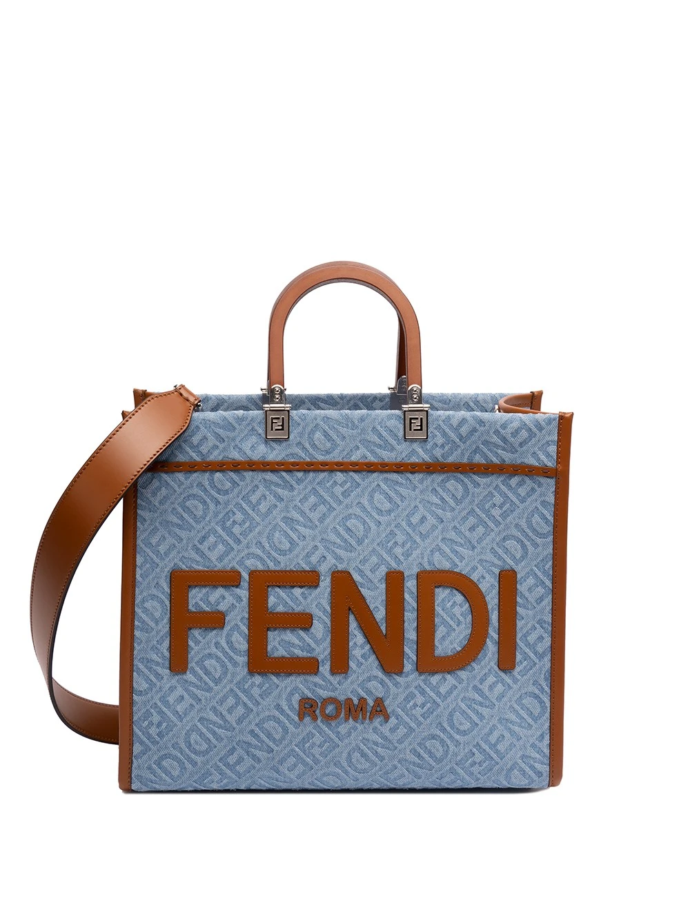 Borsa Tote In Denim 'Fendi Sunshine' 3 Borsa Tote In Denim 'Fendi Sunshine'