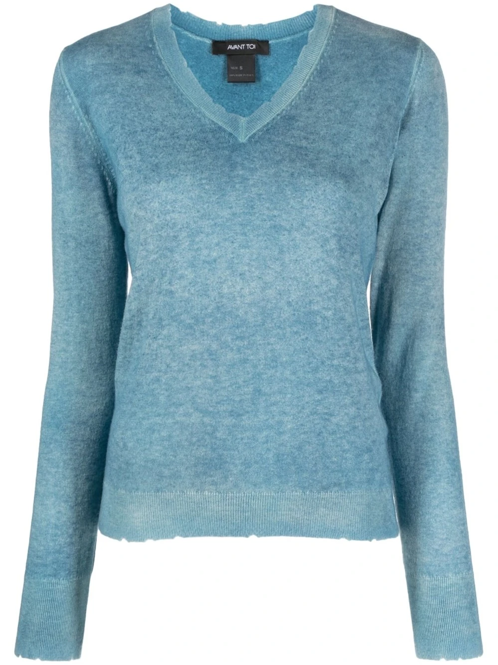 Maglione Con Scollo A V In Lana Cashmere Ultraleggera Dipinta A Mano 3 Maglione Con Scollo A V In Lana Cashmere Ultraleggera Dipinta A Mano